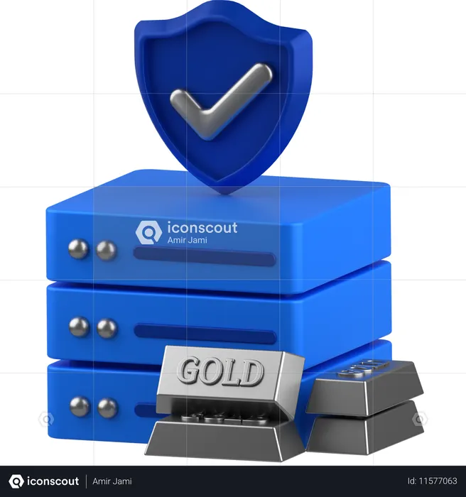 Gold server  3D Icon