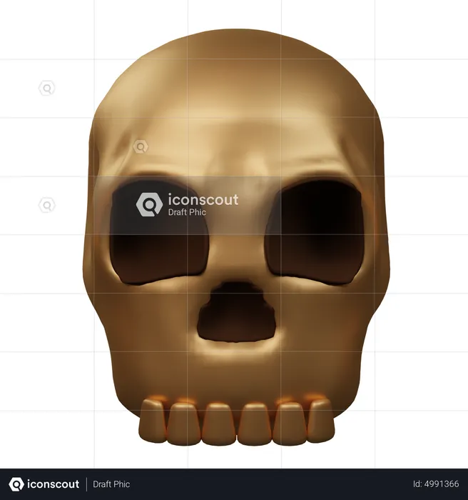 Gold Skull  3D Icon