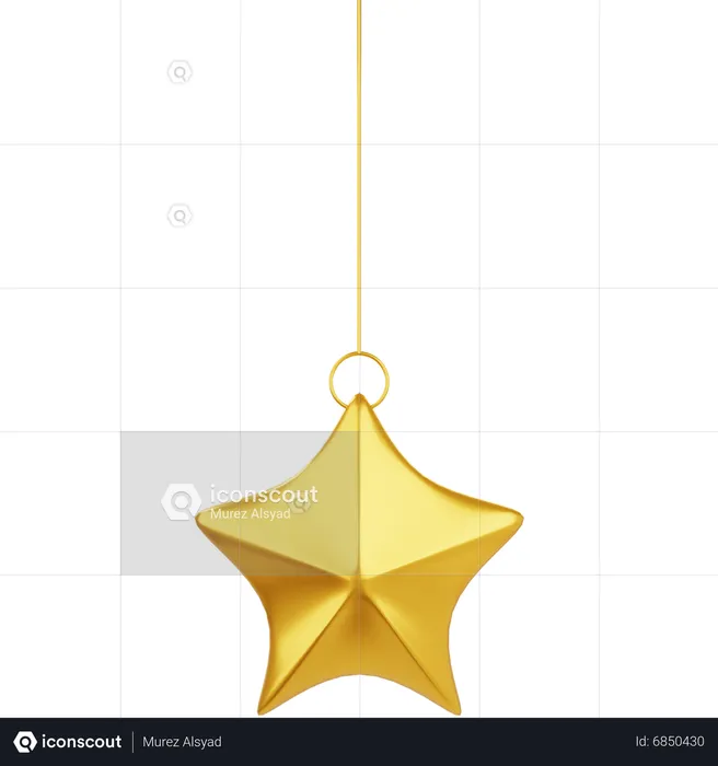 Gold Star Decoration Element  3D Icon