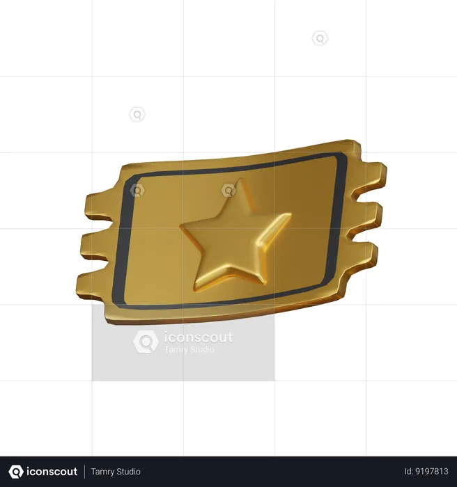 Gold ticket  3D Icon