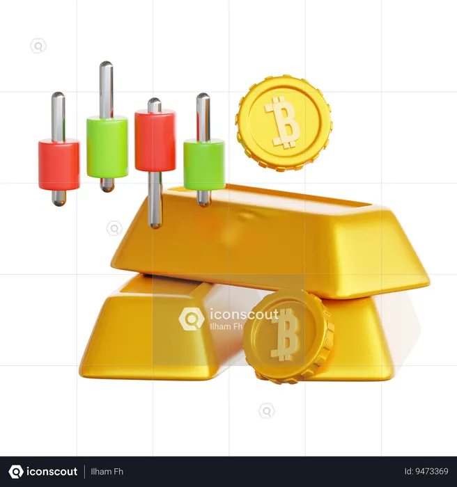 Gold Trading  3D Icon