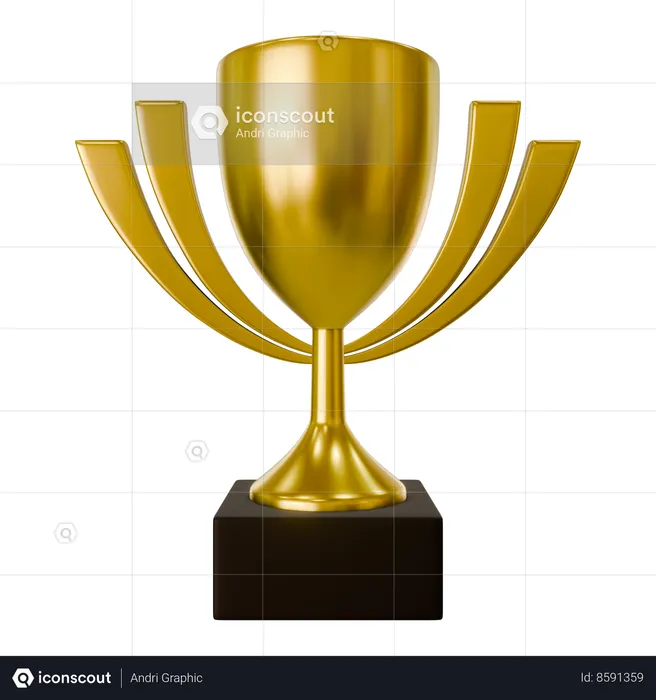 Gold trophy  3D Icon
