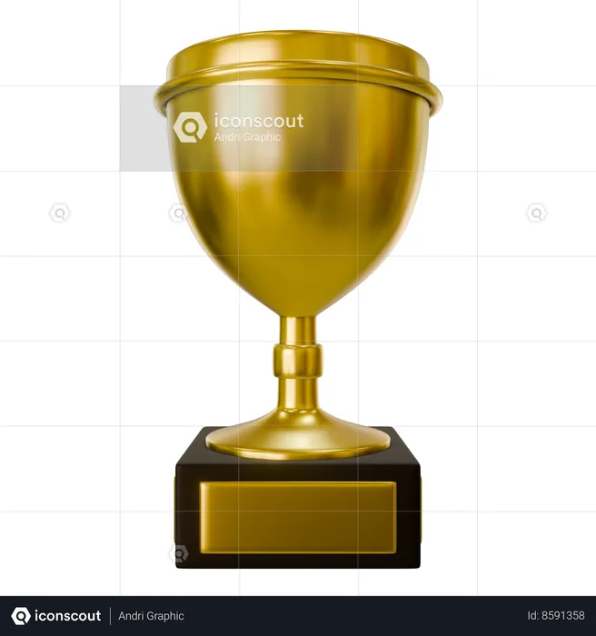 Gold trophy  3D Icon