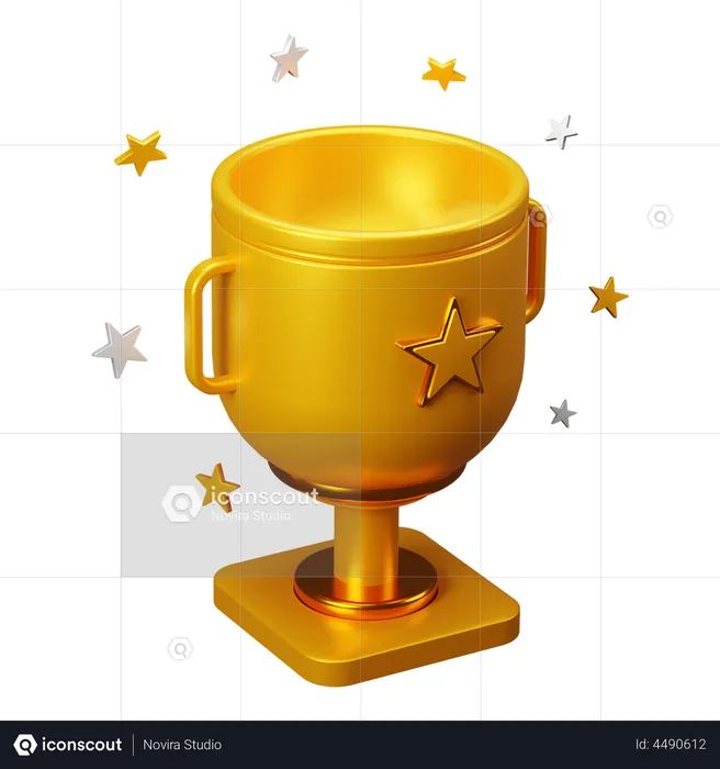 Gold trophy  3D Illustration