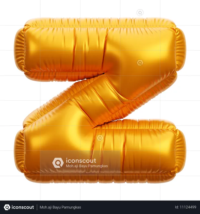 Goldener Ballon Buchstabe Z  3D Icon