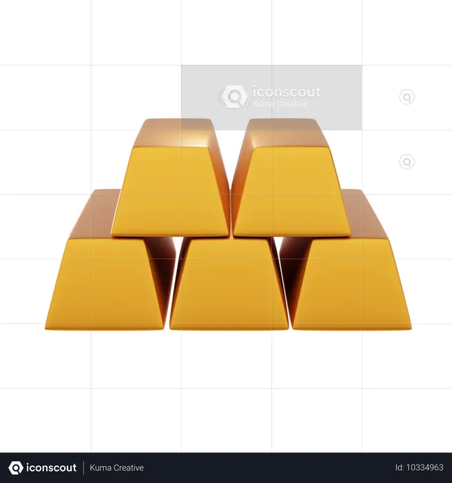 Goldbarren  3D Icon