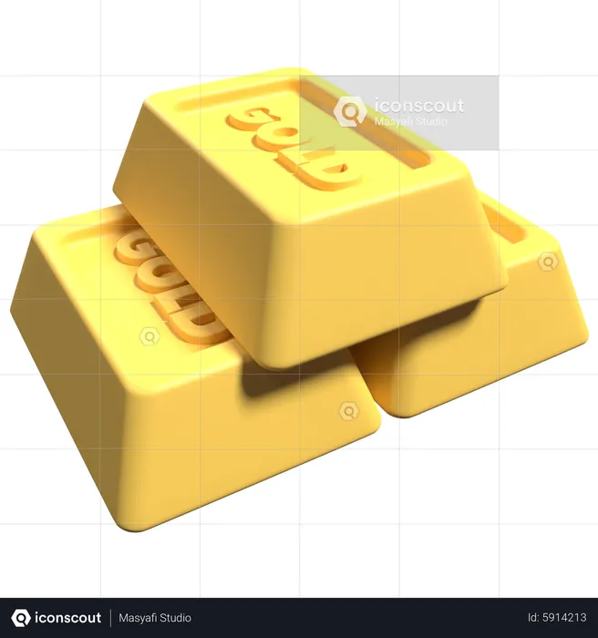 Goldbarren  3D Icon