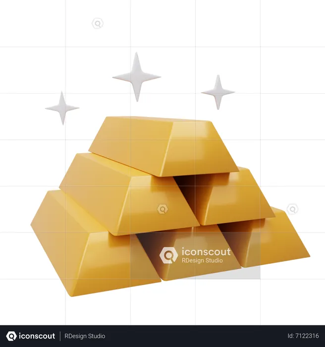 Goldbarren  3D Icon