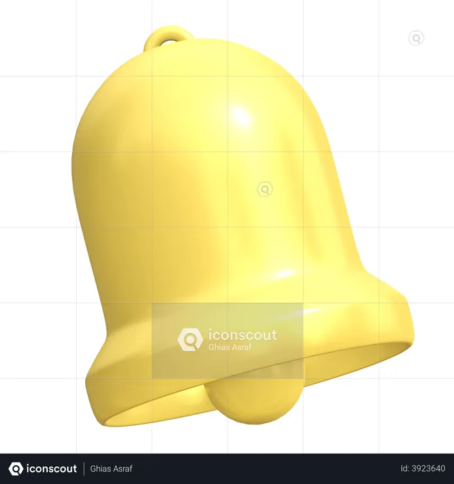 Golden alarm bell  3D Illustration