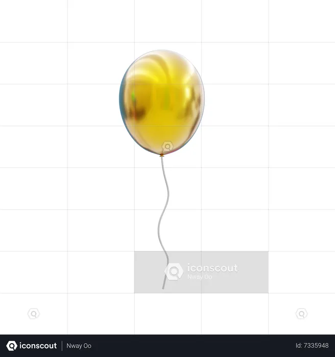 Golden balloon  3D Icon