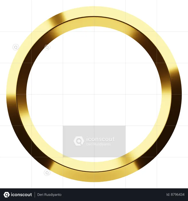 Golden border profile  3D Icon