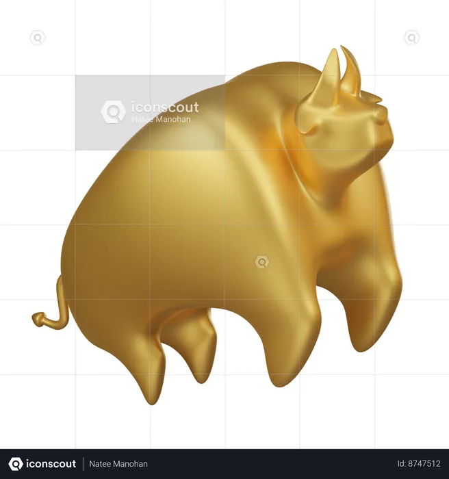 Golden Bull Market  3D Icon