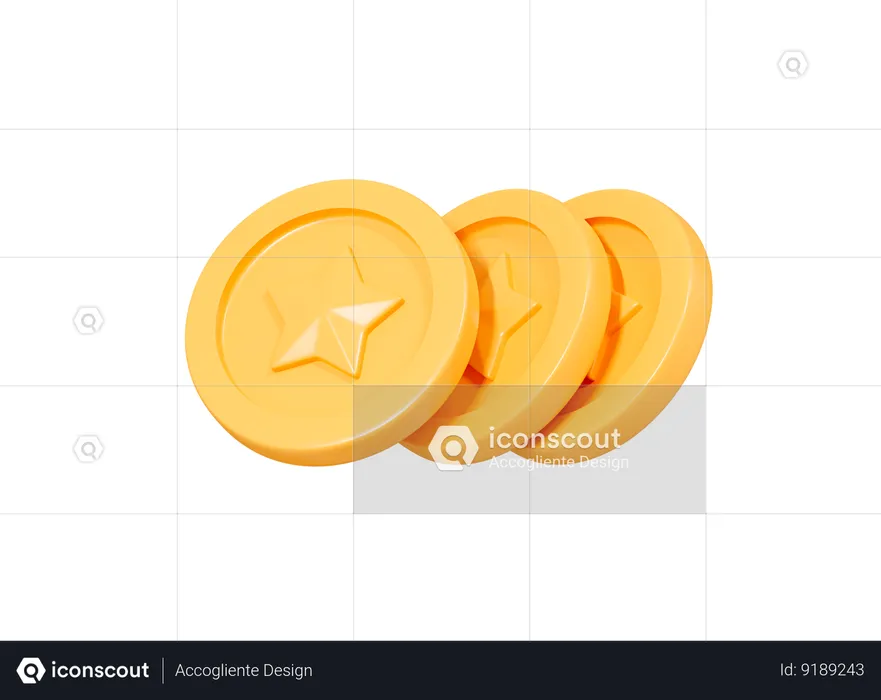 Golden Coins  3D Icon