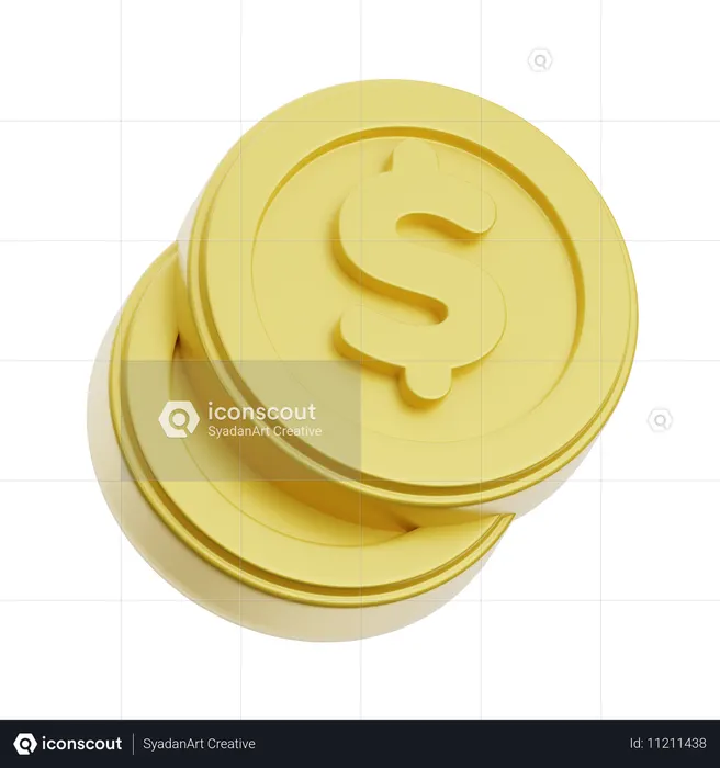 Golden Coins  3D Icon