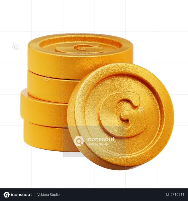 Golden Coins  3D Icon