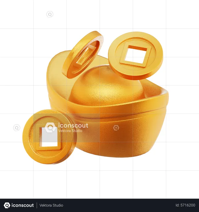 Golden Coins  3D Icon