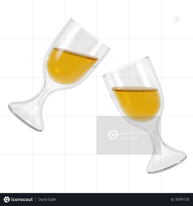 Golden Holiday Cheers  3D Icon