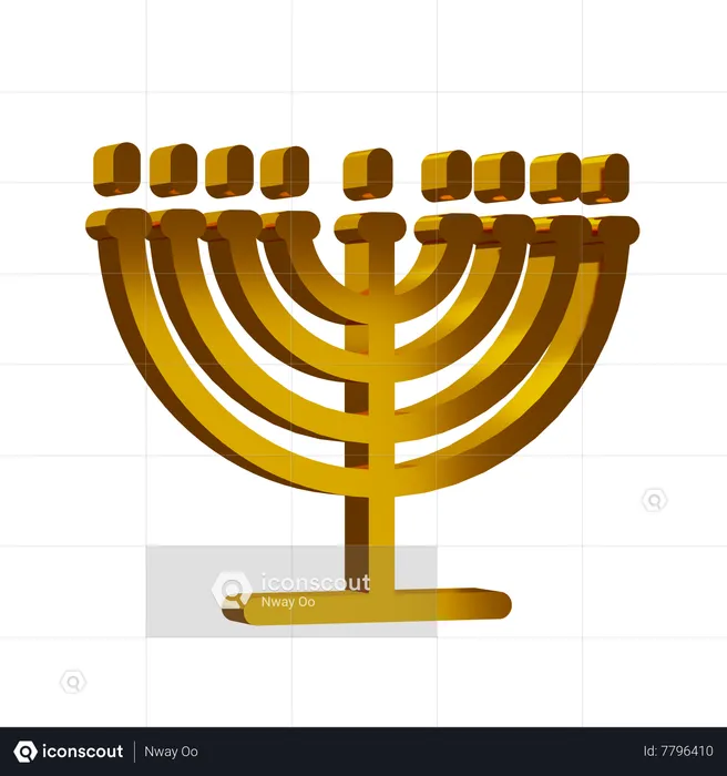 Golden Judaism Symbol  3D Icon