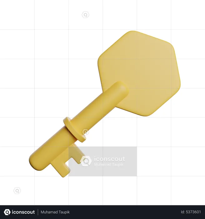 Golden Key  3D Icon