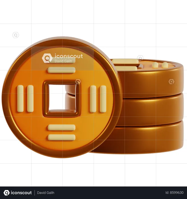 Golden Lucky Coins Prosperity  3D Icon
