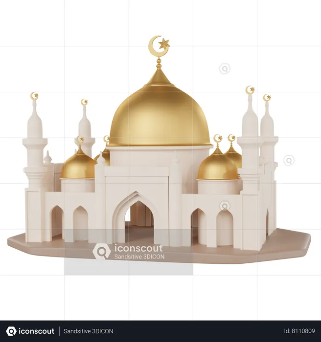 Golden Mosque  3D Icon