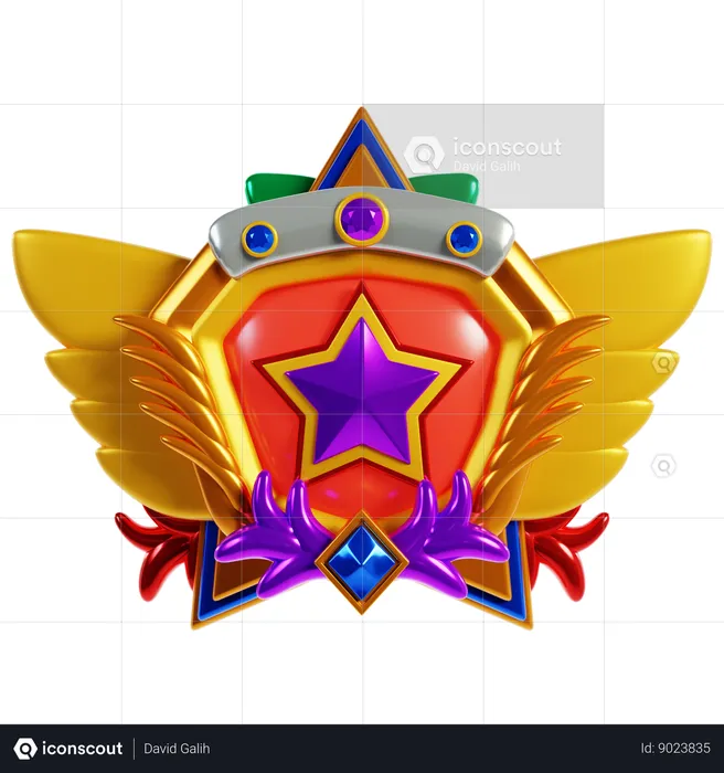 Golden Rank Badges Frame  3D Icon