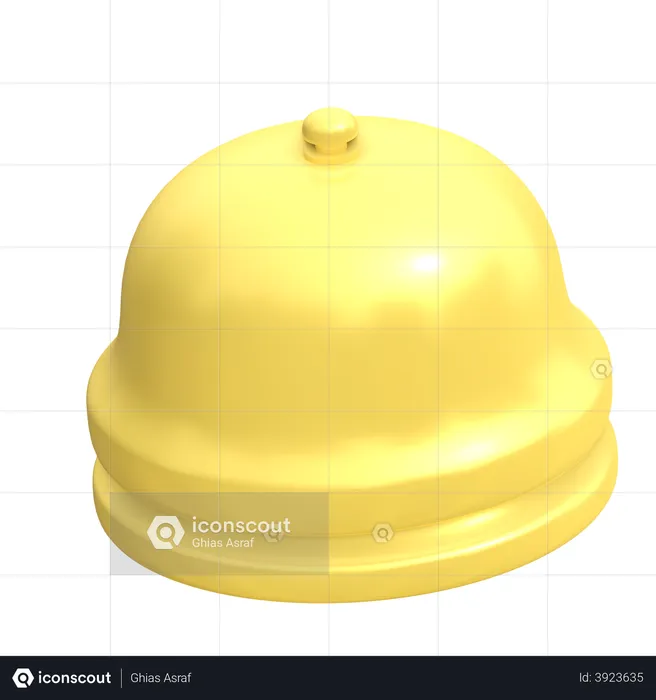 Golden reception bell  3D Illustration