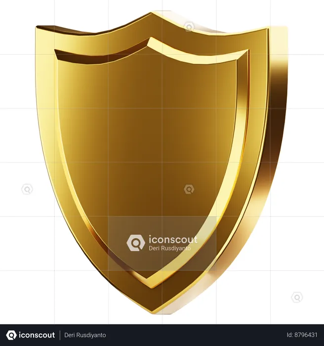 Golden shield  3D Icon