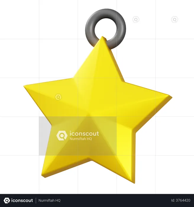 Golden Star  3D Illustration