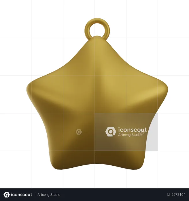 Golden star  3D Icon