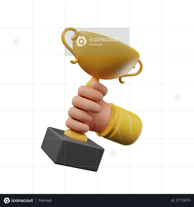 Golden Star Trophy  3D Illustration