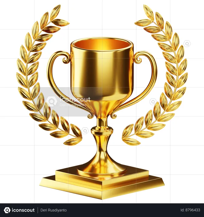 Golden trophy  3D Icon