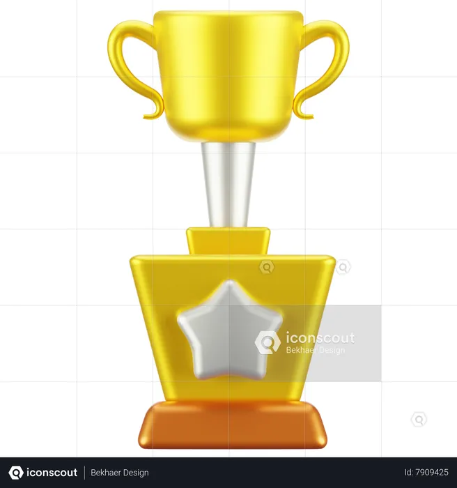 Golden Trophy  3D Icon