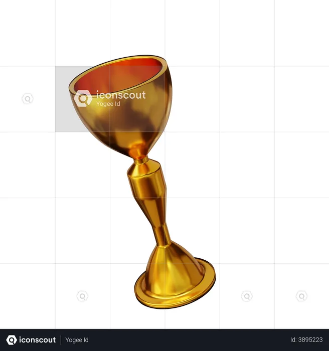 Golden Trophy  3D Illustration