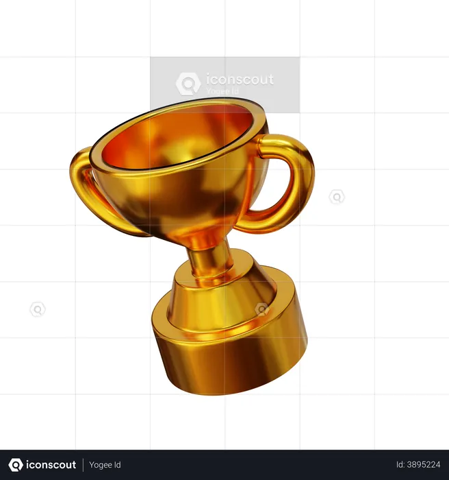 Golden Trophy  3D Illustration