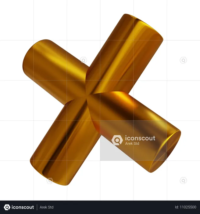 Goldenes x  3D Icon