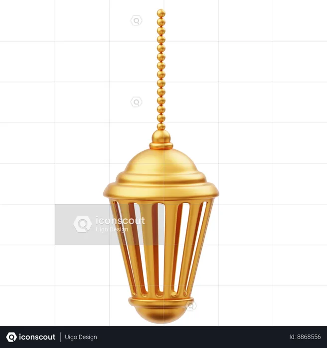 Goldene Ramadan Laterne Ornament Dekoration  3D Icon