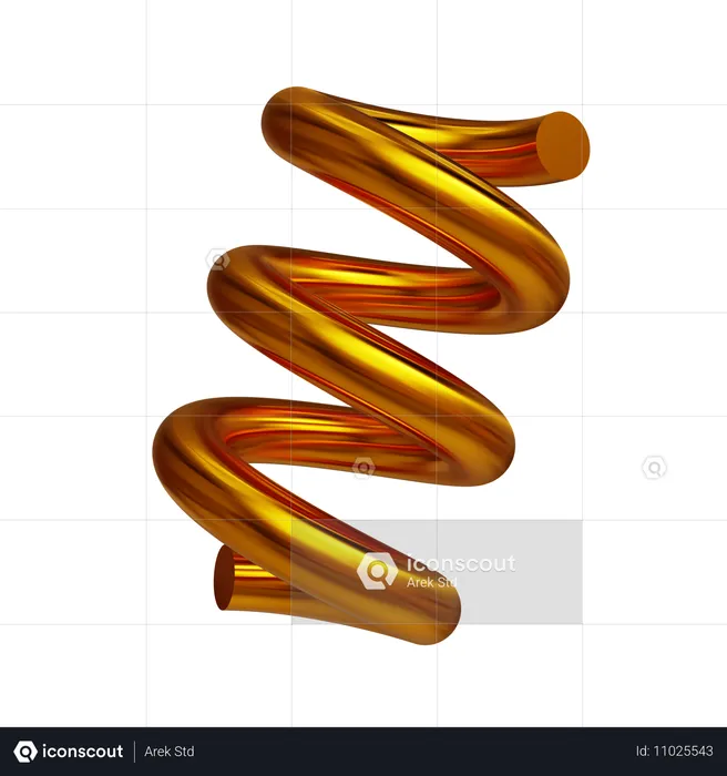 Goldene Spiralhelix  3D Icon