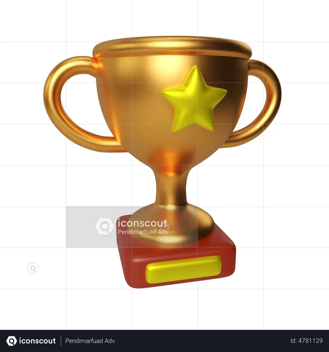 Goldener Pokal  3D Illustration