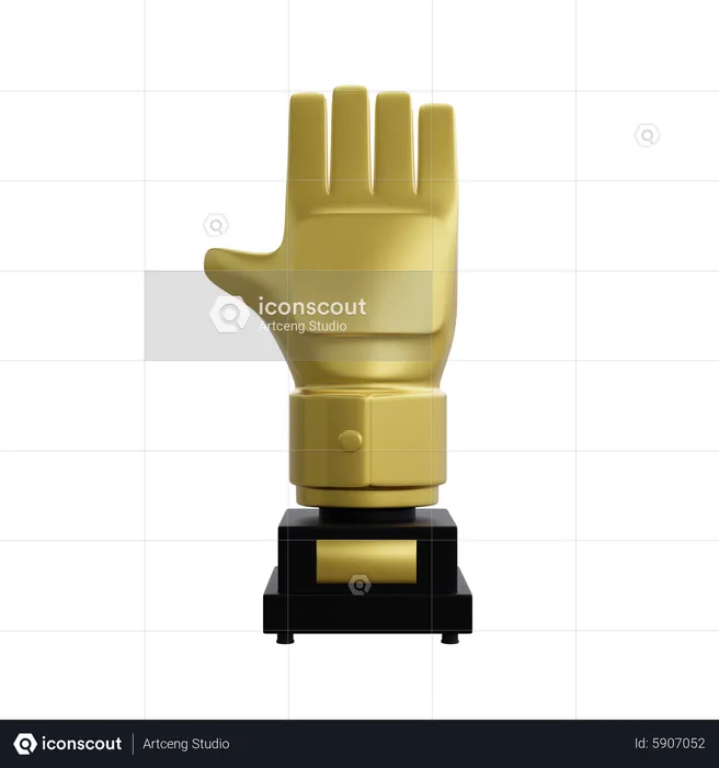 Goldener Handschuh  3D Icon