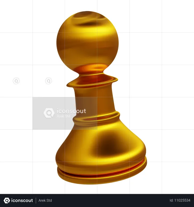 Goldener Schachbauer  3D Icon