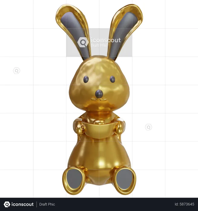 Goldener Hase  3D Icon