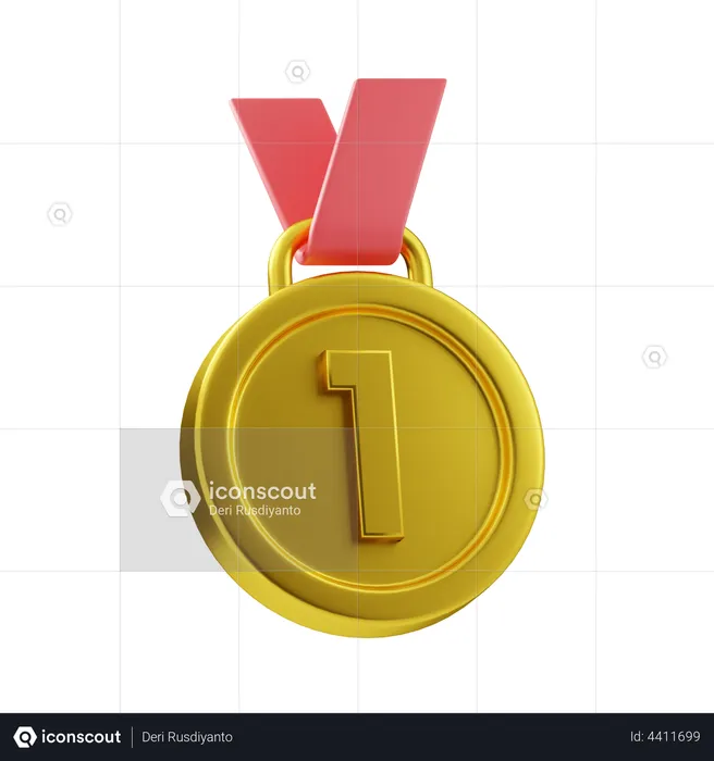 Goldmedaille  3D Illustration