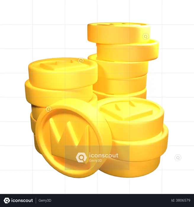 GOLDMÜNZEN  3D Illustration