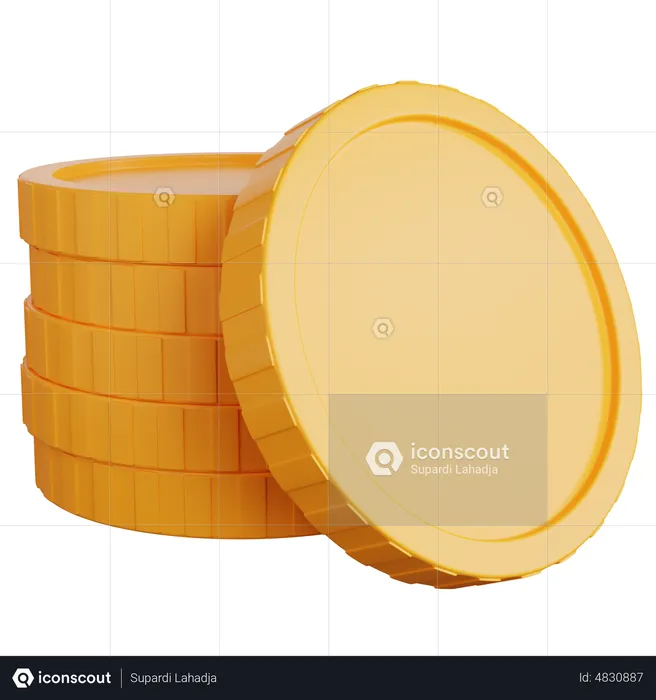 Stapel von Goldmünzen  3D Icon