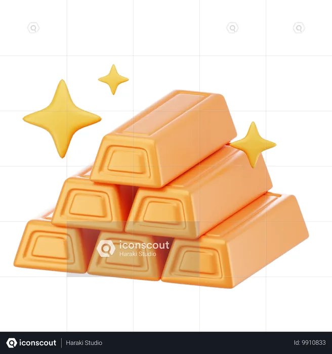 Goldene Ziegel  3D Icon