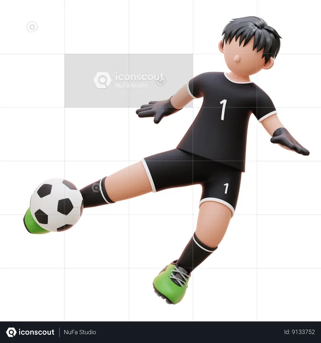 Goleiro chuta a bola  3D Icon