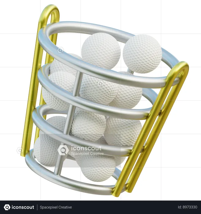 Golf Ball Basket  3D Icon