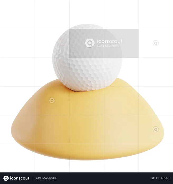 Golf Ball In Sand  3D Icon