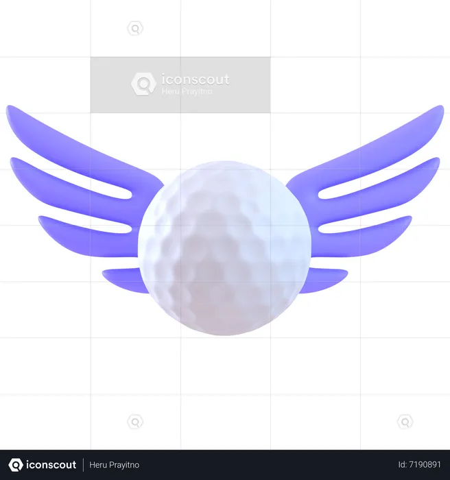 Golf Ball Wings  3D Icon